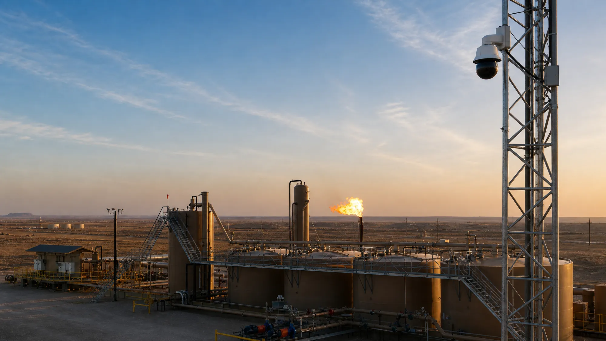 Industrial facility monitored by VisionAery camera analytics