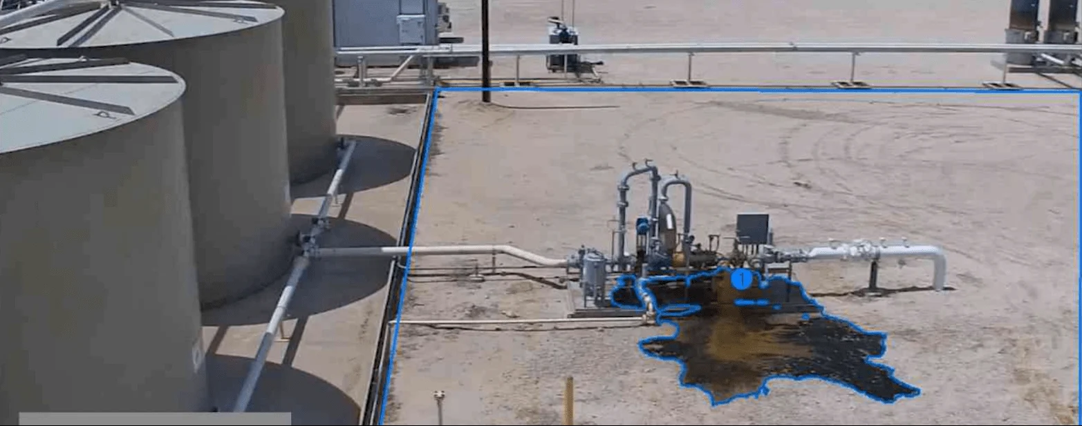 Tank and Pump Area Leak — puddle detection overlay