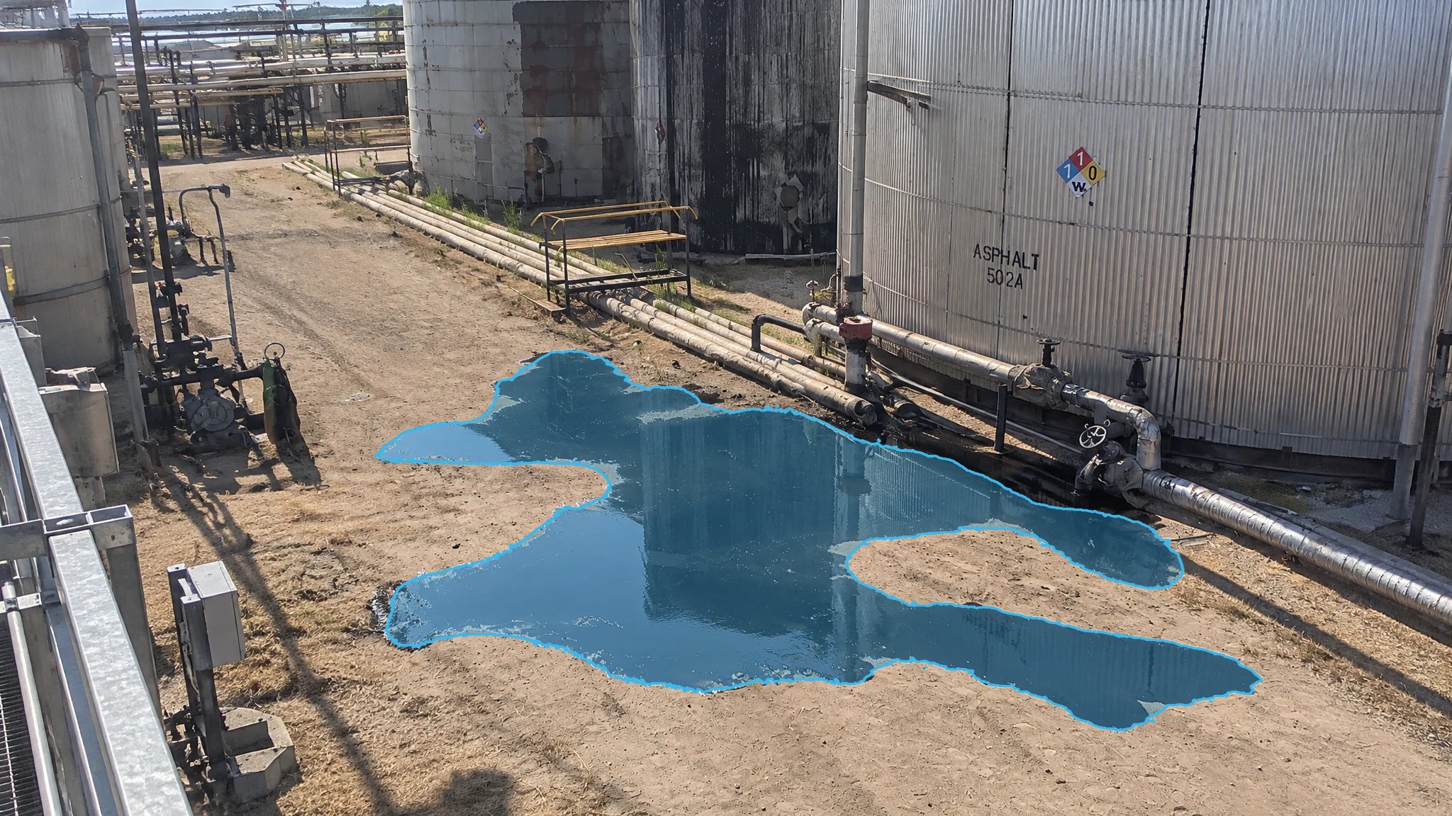 Tank farm, puddle detected