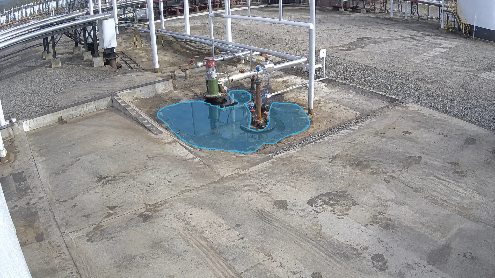 Wellsite Fluid Leak — puddle detection overlay