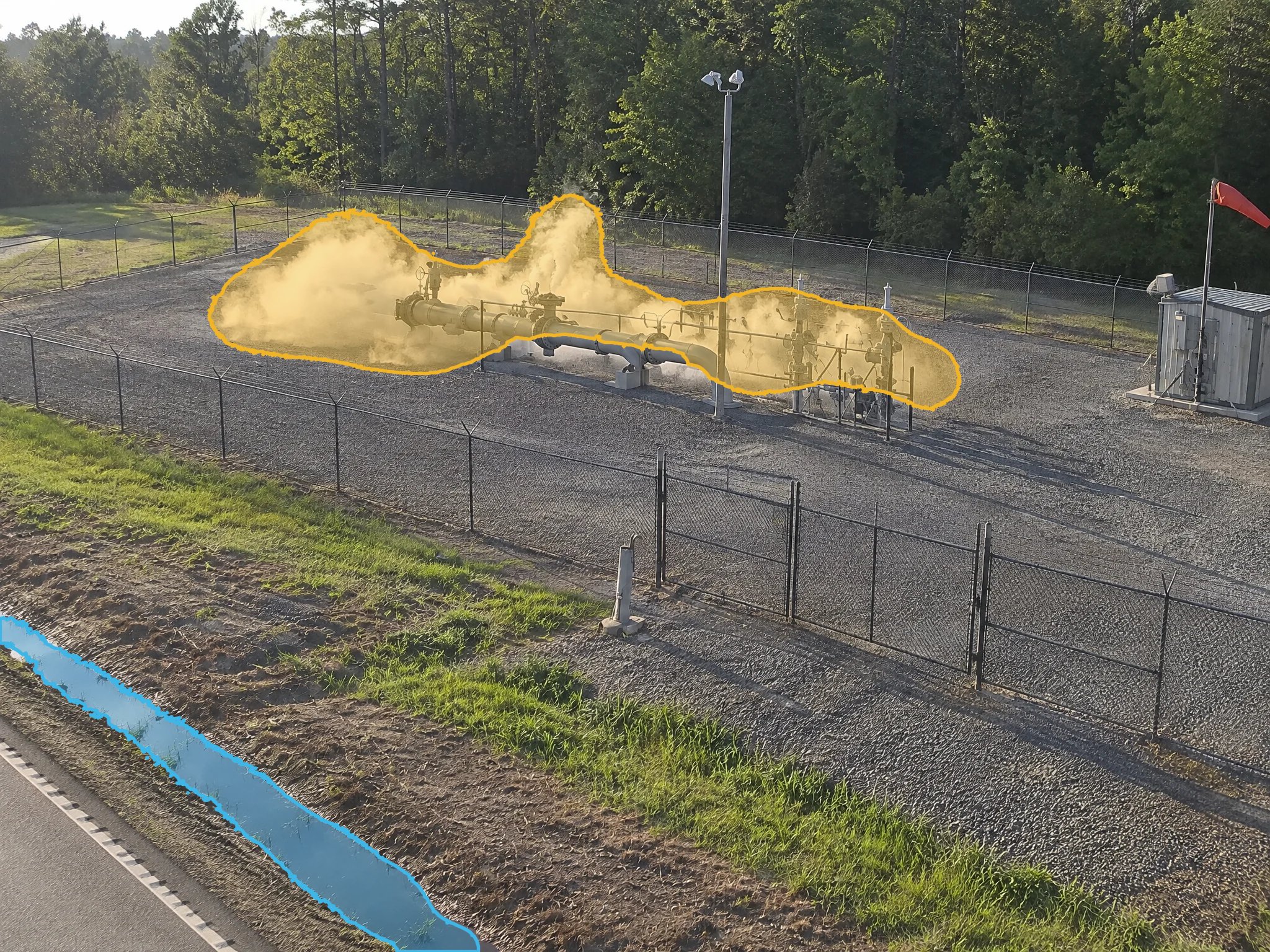 Pipeline Vapor Release — visible vapor detection overlay